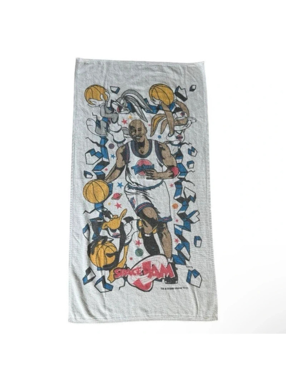 Vintage 1996 Space Jam Michael Jordan Bugs Bunny Jay Franco Beach Towel